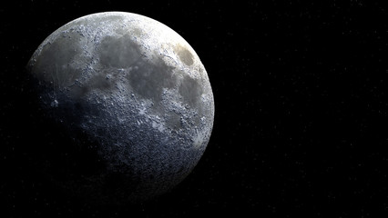 full moon globe from space with sunlight