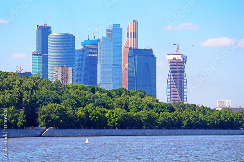 View on new Moscow City buildings in summer, Russia © Gelia