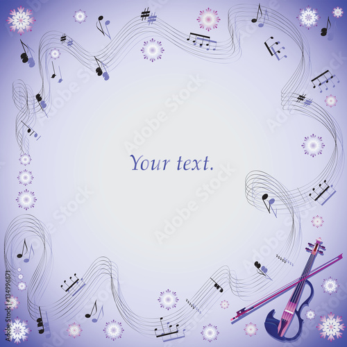 Download Winter Song Violin Frame For Programs Anons In Newspapers Invitations To The Evening Of Music Composition With Snowflakes For Greetings With Winter Holidays Stock Vector Adobe Stock