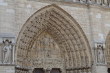 Fototapeta Fototapety Paryż - Detale tympanonu katedry Notre Dame w Paryżu/The details of tympanum of Notre Dame cathedral in Paris, France