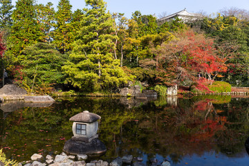 Wall Mural - Traditional Kokoen Garden with maple tree