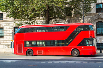 Wall Mural - Modern red double decker bus, London