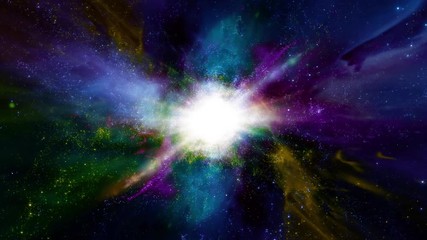 Canvas Print - Space 2226: Flying through star fields in space (Loop).