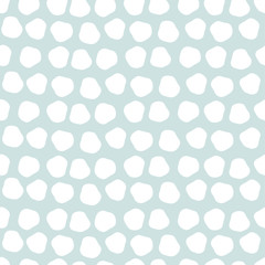 Poster - Scandinavian seamless mint pattern. Irregular shapes circles. Vector illustration