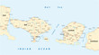 Vector road map of Indonesian Lesser Sunda Islands Bali and Lombok