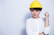 © chajamp - Engineer woman on white background coppy space
