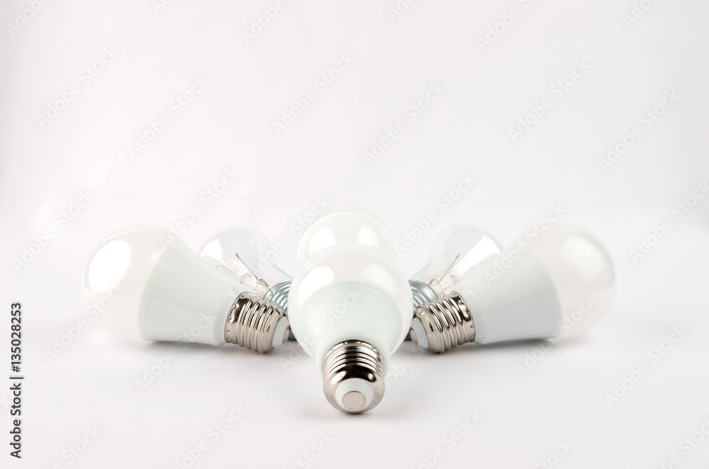 several LED energy saving light bulbs over the old incandescent, use of ...