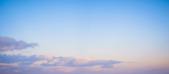 Wall Mural - sky background on sunset. nature composition. panoramic sunset sky background. sunrise sky with ligh