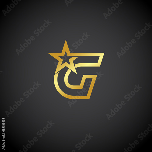 Letter G Logo Gold Star Sign Branding Identity Corporate Unusual Logo Design Template Stock Vector Adobe Stock