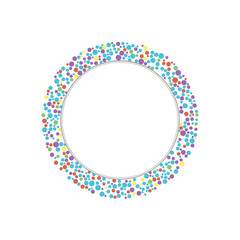 Leinwandbilder - Abstract, simple round text box design with colorful dots. Business template for text information or headline in typography. Vector illustration