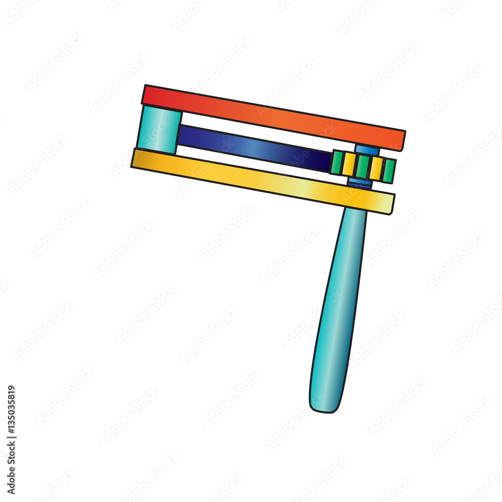 Purim toy noisemaker also called "gragger" or "grogger", for Purim isolated on white background for celebration Jewish Holiday. Purim festival Vector