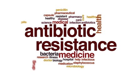 Canvas Print - Antibiotic resistance animated word cloud, text design animation.