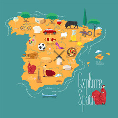 Wall Mural - Map of Spain vector illustration, design element