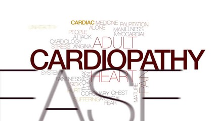 Canvas Print - Cardiopathy animated word cloud, text design animation. Kinetic typography.