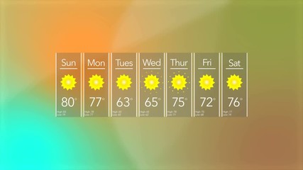 generic sunny news weather weekly forecast interface