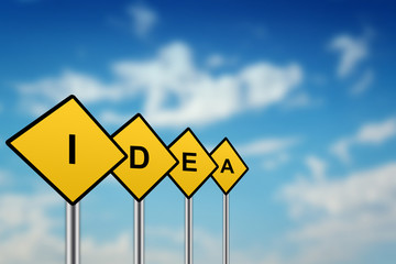 idea on yellow road sign