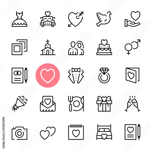 Download Vector wedding icons set. Premium quality graphic design ...
