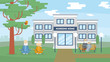 © inspiring.team - Nursing home building exterior. health care for old and sick people. Center for retired people.