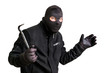 © andriano_cz - Masked thief in balaclava with crowbar isolated on white