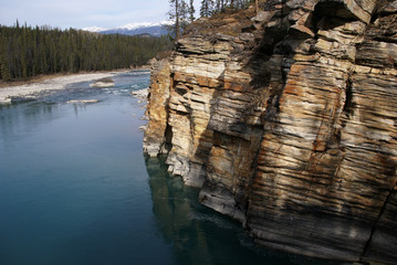 Poster - Colorful eroded limestone cliff layers