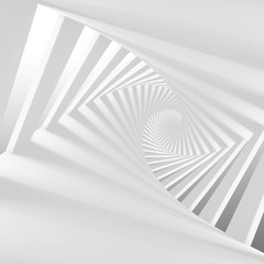  Abstract white 3d spiral corridor