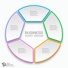 Wall Mural - Business Chart Design 5-Step #Vector Graphic 