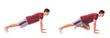 © F8  \ Suport Ukraine - Grasshopper Pushup. Young man doing sport exercise.