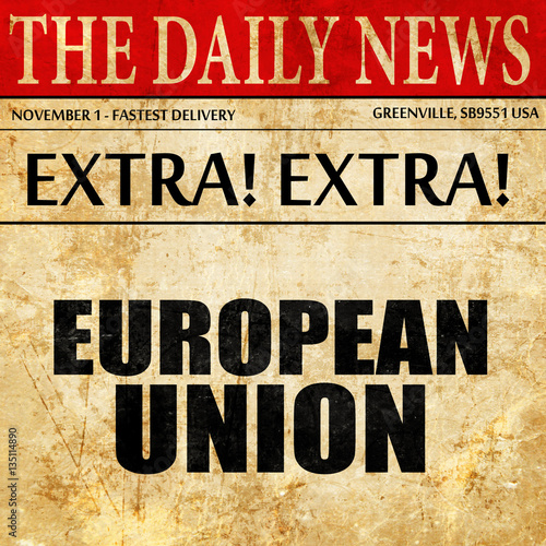 european union, newspaper article text Stock Illustration Adobe Stock
