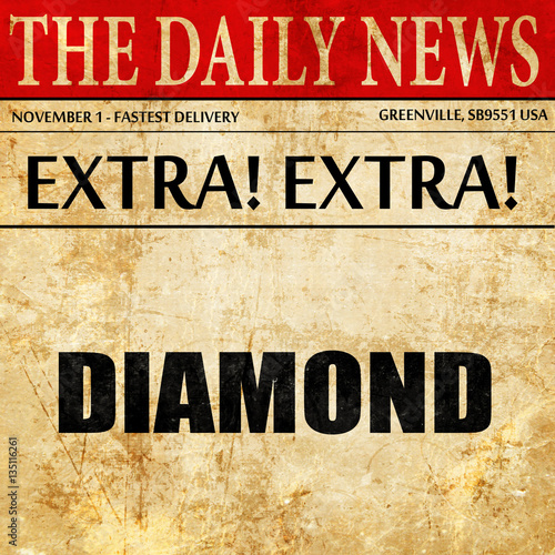 diamond, newspaper article text Иллюстрация Stock Adobe Stock