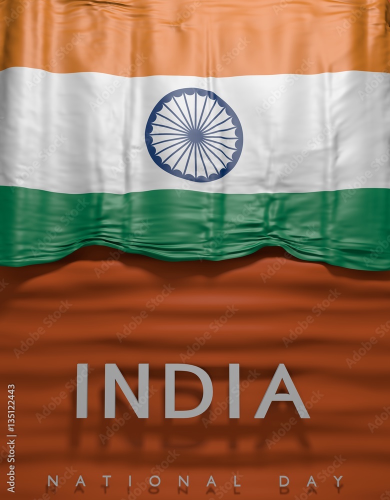 flag India render, Indian Flag (3D Render) Stock Illustration | Adobe Stock