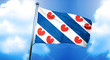 Friesland flag, 3D rendering