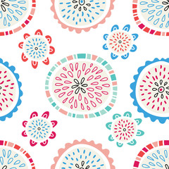 Aufkleber - Colorful seamless floral pattern