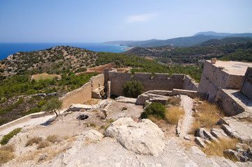 Canvas Print - Kritinia castle on Rhodes island, Greece