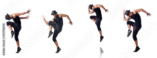Muscular dancer isolated on white Poster Mural XXL
