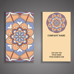 Invitation, business card or banner with text template. Round fl