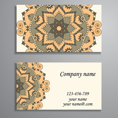 Invitation, business card or banner with text template. Round fl