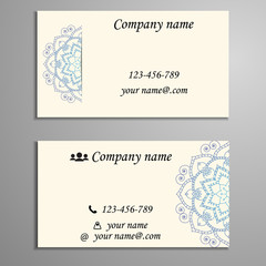 Invitation, business card or banner with text template. Round fl