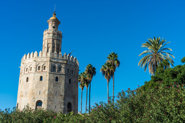 Gold Tower in Seville, southern Spain.