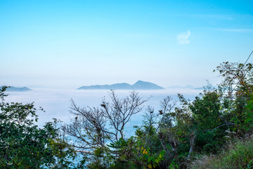 Canvas Print - Beautiful mountains under mist at Phu Bo Bit, Loei, Thailand