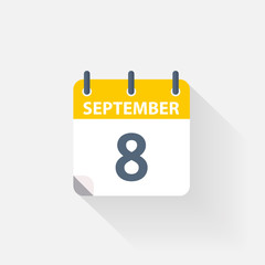 Canvas Print - 8 september calendar icon