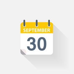 Sticker - 30 september calendar icon