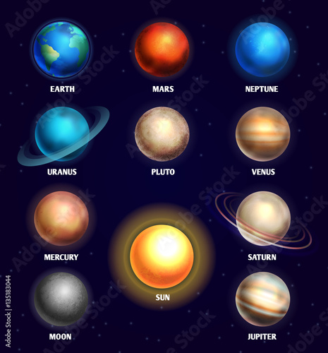 Obraz w ramie Planety z układu słonecznego