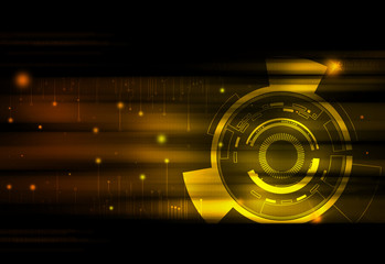 Wall Mural - gold technology background and abstract digital tech circle.copy space.