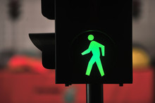 Traffic Light With Green Light And Safe To Move ( Pedestrian Traffic Lights )