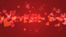 Red Valentines Video Background With Pastel Growing Red Hearts That Emphasize Love And Romance. Perfect For Placement Of Copy And For Use As A Design Element For Weddings Or For Romantic Occasions..