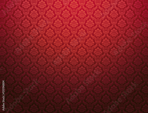 Foto-Lamellenvorhang - Red damask pattern background (von mozZz)