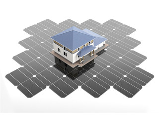 Solar panel and modern house.