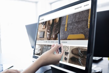 Wall Mural - composite image of shop with style homepage