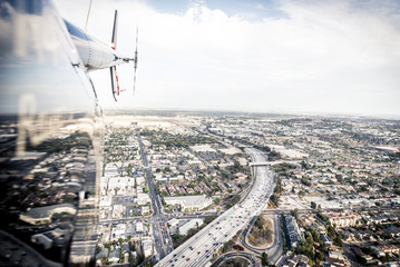 Los angeles aerial view from helicopter