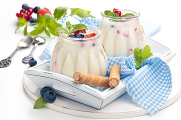 Wall Mural - Yogurt with berries.